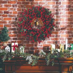 Guirnalda Navideñ<span class=keywords><strong>a</strong></span> Decorativa para el Hogar con Bayas Rojas, Frutos de Acebo y Ratán, Guirnalda de Bayas Rojas, Gran Venta - Product Image 2