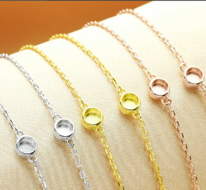 Biseles redondos Ajustes de <span class=keywords><strong>collar</strong></span> de <span class=keywords><strong>leche</strong></span> <span class=keywords><strong>materna</strong></span> de recuerdo con 6 biseles <span class=keywords><strong>Collar</strong></span> de plata en blanco de resina Suministros de bricolaje - Product Image 4