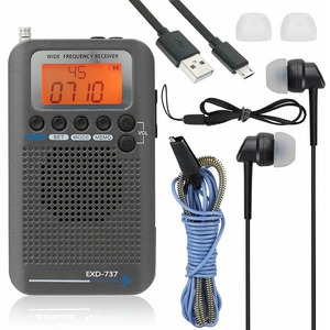 <span class=keywords><strong>Radio</strong></span> Portátil Digital con Alarma, <span class=keywords><strong>FM</strong></span> AM SW AIR CB VHF, Onda Corta, <span class=keywords><strong>Todas</strong></span> <span class=keywords><strong>las</strong></span> Bandas, para Aviones, con Batería Recargable - Product Image 1