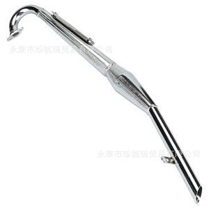 ท่อไอเสียโค้งสีเงินป้องกันการลวก 80 ซีซี สำหรับอะไหล่ซ่อมรถจักรยานยนต์ ระบบเก็บเสียง - Product Image 4