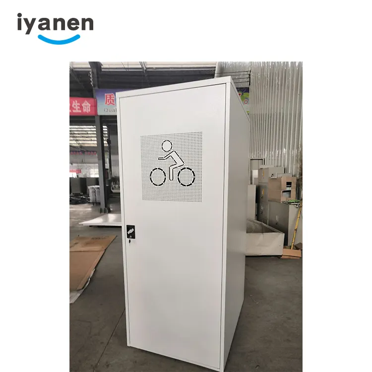 Good service high quality lockable outdoor waterproof anti-rust metal bike locker steel bicycle storage cabinet