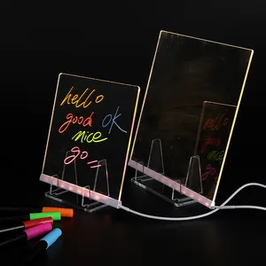 Custom Acrylic Dry Erase Board With Light And Stand LED Letter Message Board Note For Office School Home