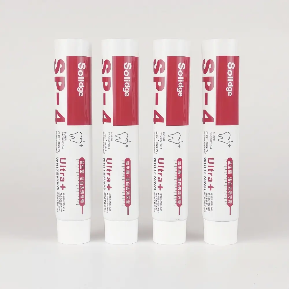 Tubo laminado de alumínio-plástico ABL para embalagem de pasta de dente com logotipo impresso personalizado 100ml