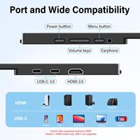 Monitor LED Portátil de 16 Pulgadas FHD 1920X1200P, 180Hz HDR 100 SRGB, Pantalla Brillante con Altavoces Integrados para Juegos, Laptop, Mac