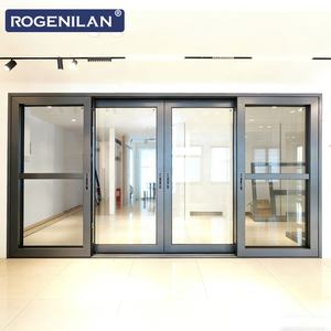 ROGENILAN Puerta Corredera de Vidrio para Patio Exterior Minimalista de Aluminio, Resistente a Huracanes, con <span class=keywords><strong>Doble</strong></span> Acristalamiento Low-E - Product Image 4