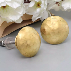 AK Brass Hammered Metal <b>Cabinet</b> <b>Knob</b> <b>Gold</b> Finished Attractive Handle <b>Cabinet</b> Dresser Furniture Luxury Hardware Home Decor - Product Image 2