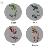 Penjualan Panas Cabang Buah Blueberry Plastik Buatan 62cm untuk Dekorasi Pernikahan, Rumah, Natal, dan Aksesoris Rangkaian Bunga
