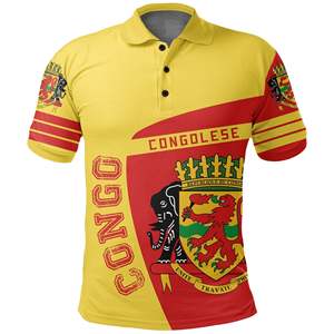 Congo African Clan Leopard Heraldic t-Shirt da uomo Cricket traspirante felpa Polo Logo personalizzato prezzo basso all'ingrosso camicia all'ingrosso - Product Image 5