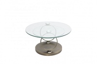 Table basse de luxe en acier inoxydable, forme ronde, plaqué or rose, acier inoxydable, verre trempé, livraison gratuite