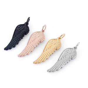 Pendentifs ailes d'ange en acier inoxydable avec couleur argent/or/noir/or rose, bijoux mignons et élégants - Product Image 1