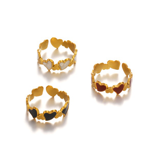 Caiooche Bán Buôn Phụ Nữ Của Thời Trang Retro Vòng Trái Tim 18K Mạ Vàng Tình Yêu Mở Vòng Thép Không Gỉ Trang Sức Cho Đám Cưới - Product Image 5