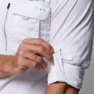 Polo de pêche de haute qualité à dos ouvert, faible MOQ, en maille respirante, avec col en forme de poisson, avec poches, manches longues et boutons. - Product Image 5