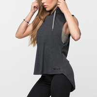 Haut de gamme en gros pour femme, avec logo, pour la course et la gym, uni, sans motif, débardeur ou sweat à capuche
