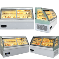 Vitrine Réfrigérée Commerciale de Comptoir pour Pâtisseries et Gâteaux, Verre Courbé, 140L, LED, OEM ODM
