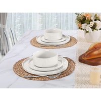 Ensemble de 12 assiettes et bols en céramique sans plomb, compatibles micro-ondes, série Ocean, design moderne minimaliste, vaisselle de cuisine