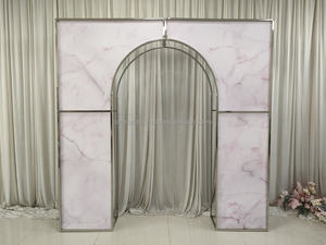 SMOOTH <b>Wedding</b> <b>Arch</b> Frame Gold Stainless Steel Stand With Printed Plate for Party Event Stage <b>Wedding</b> Decoration - Product Image 5