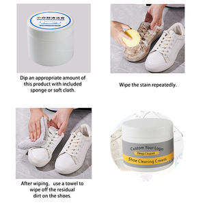 Nettoyant <span class=keywords><strong>pour</strong></span> chaussures multi-usages à formule douce sans lavage, crème nettoyante <span class=keywords><strong>pour</strong></span> chaussures en <span class=keywords><strong>cuir</strong></span>, baskets, chaussures blanches - Product Image 4