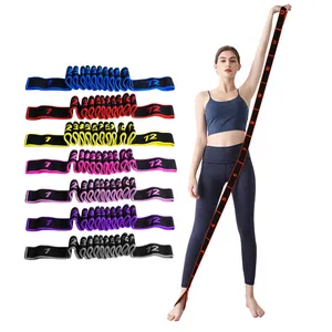 Faixas elásticas para ioga e fitness, equipamento de ginástica de nylon com 12 8 9 10 alças, material de tecido para puloupes esportivos, para treinador de cintura e tapete de ioga