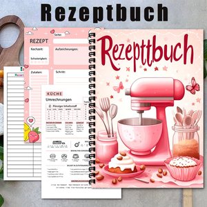 دفتر وصفات حلزوني بتصميم باستيل حلو، هدية لمحبي الطبخ، لتخطيط الوجبات، ورق سميك - Product Image 2