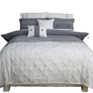 寝具セット100% ポリエステル刺繍パッチ高級ベッドシーツカスタム新デザイン
