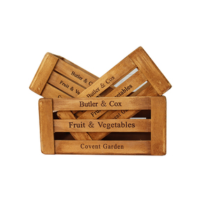 Nesting Rustic Storage Accent Crates | Farmhouse Decorative Storage Crates/decorative rustic white wooden crate box (Set of 3)