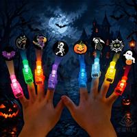 Jouet projecteur de doigt d'Halloween, lampe de poche LED à projection pour doigt, motifs fantôme, citrouille, chauve-souris, pour fête d'enfants