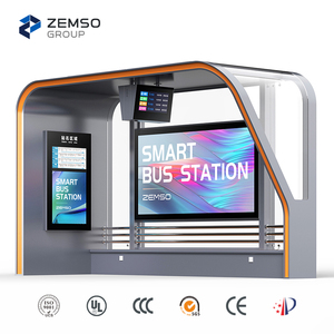 Steel Metal Smart <strong>Bus</strong> Stop Intelligent Public Transportation System Glass <strong>Bus</strong> Stop <strong>Stands</strong> Shelter - Product Image 1