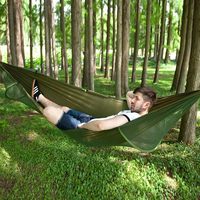 Grand hamac de camping pour 2 personnes avec moustiquaire pour le camping, la survie en sac à dos, la randonnée en plein air.