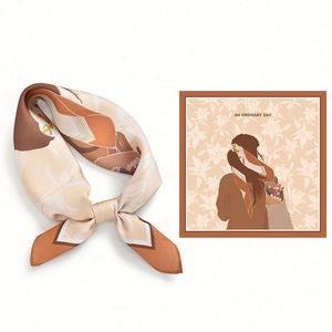 Pañuelos de Seda para Mujer al por Mayor, 90 cm, Pañuelos de Seda Estampados, Pañuelos Cuadrados de Seda Satinada de Diseño de Lujo, Hijabs de Marcas Famosas - Product Image 4