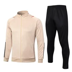 Sportswear Em Estoque Mens Zipper Jacket Cheap Plain Soccer Tracksuits Nenhuma Marca