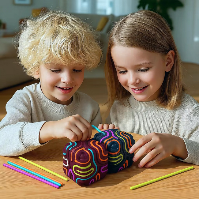 3D Silicone Fidget Board Sensory Magic Cube Toys