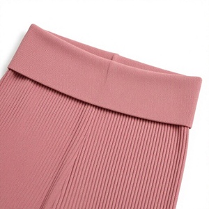 Conjunto de Dos Piezas de Punto con Cremallera y Capucha a Rayas, Suéter Casual de Cuello Alto, 100% Algodón, Corte Holgado, Largo hasta la Rodilla para Mujer, Invierno - Product Image 3