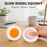 Jouet Squishy Œuf Frit à Remontée Lente, Centre Jaune Imprimé, Base Ronde Blanche, Anti-Stress, Cadeau de Bureau
