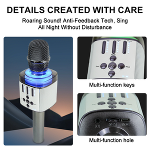 High Sound Quality Handheld <b>Wireless</b> RGB Light 5W <b>Microphone</b> BT Speaker <b>Microphone</b> for Home - Product Image 3