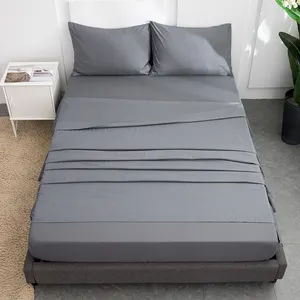 Set biancheria da letto in microfibra spazzolata 4 pezzi lenzuolo piatto/lenzuolo con 2 federe