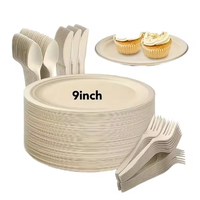 Assiettes en papier jetables compostables durables 10 pouces, lot de 50