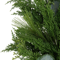 Guirlande de Noël en PVC et PE verte décorée de feuilles, guirlande artificielle durable de qualité supérieure, décoration festive pour l'intérieur et l'extérieur