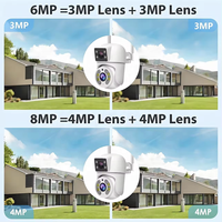 Caméra de surveillance Tuya Vision double objectif PTZ 4K Wifi sans fil IP IP66 sécurité extérieure CCTV