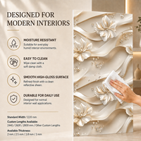 Panel de Pared de PVC con Diseño Floral 3D de MORLENX, Resistente al Agua y Fácil de Limpiar, para Decoración de Paredes en la Sala de Estar