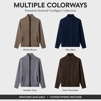 Herren Woll-Kaschmir-Strickjacke mit Stehkragen und Reißverschluss, Dicke Warme Winter-Strickjacke, Großhandel mit Eigenem Logo, Premium-Strickwaren