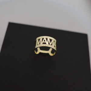 Anillo Ancho de Acero Inoxidable con Baño de Oro de 18K Jietao, Grabado Personalizado para el Día de la Madre, Joyería Permanente que No se Deslustra - Product Image 2