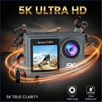 Caméra d'action 5K30FPS avec double écran tactile 10x, étanche à 30m, EIS, microphone sans fil, pour vlogging, plongée, cyclisme, sports extrêmes