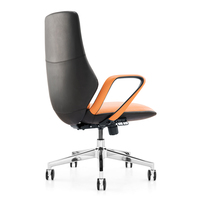 Chaise de bureau ergonomique moderne en cuir PU à dossier haut séparé avec support en bois