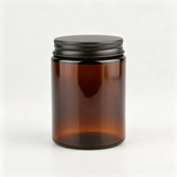 Pot en verre ambré haut de gamme de 150g avec couvercle, idéal pour les cosmétiques, les soins de la peau, les crèmes et les bougies – Vente en gros