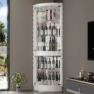 Living Room Furniture Metal Corner Modern Luxury Bar Wine <strong>Cabinet</strong> Storage <strong>Drinks</strong> <strong>Cabinets</strong> Glass <strong>Display</strong> LED Lights Wine <strong>Cabinet</strong> - Product Image 4