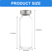 Flacon en verre rond pour lyophilisation avec bouchon en caoutchouc et capuchons à estampage doré pour 2ml-20ml