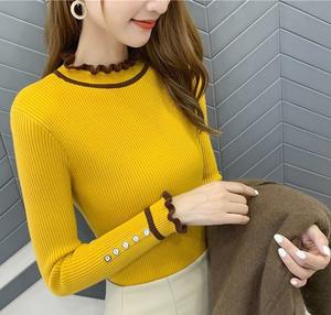 Maglione in <span class=keywords><strong>maglia</strong></span> a prezzo di fabbrica all'ingrosso nuovo stile da <span class=keywords><strong>donna</strong></span> con maglione a mezzo collo sottile e sottile - Product Image 6