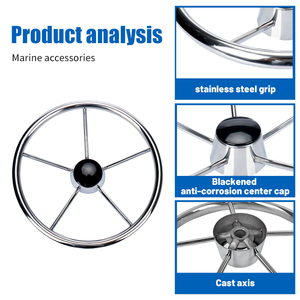 <span class=keywords><strong>Volant</strong></span> de direction marin en acier inoxydable, quincaillerie pour yacht et gouvernail de <span class=keywords><strong>bateau</strong></span>, pièces et accessoires marins en gros - Product Image 2