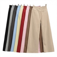 Leggings de sport pour femmes en spandex écologique, couleur unie, longueur intégrale, haute qualité, anti-transpiration, taille élastique, coupe basse, jambe large