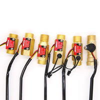 Laiton 1 "Fil G1/2 G3/4 G1 Effet Hall Liquide Débitmètre Capteurs Chauffer L'eau Débitmètre Capteur Avec Capteur de Température